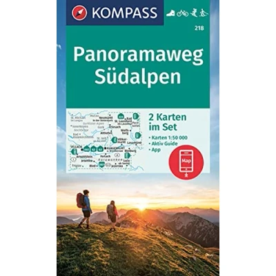 Abbildung von KOMPASS Wanderkarten Set 218 Panoramaweg Südalpen (2 Karten) 1:25.000: inklusive Karte zur offline Verwendung in der App. Markierte Wanderwege. Fahrradfahren.