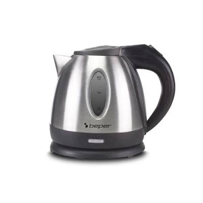Abbildung von BEPER P101BOL001 Elektrischer Wasserkocher, 1630 W, 1,2 Liter Kunststoff und Stahl, kabellos, Stahl/Schwarz