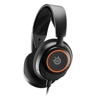 Abbildung von SteelSeries Arctis Nova 3 Multi System Gaming Headset Hi Fi Treiber 360 Surround Sound RGB Beleuchtung Memory Foam Ohrpolster Ultraleicht ClearCast Gen 2 Mikrofon PC, PS5, PS4, Switch