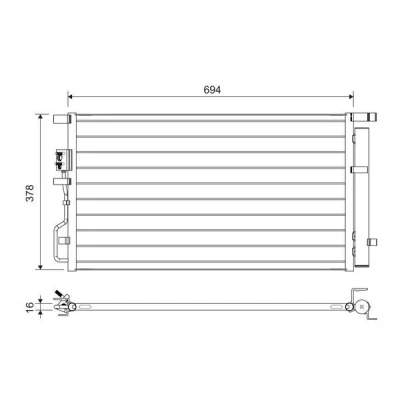Abbildung von VALEO 822614 Klimakondensator mit Trockner Aluminium 378