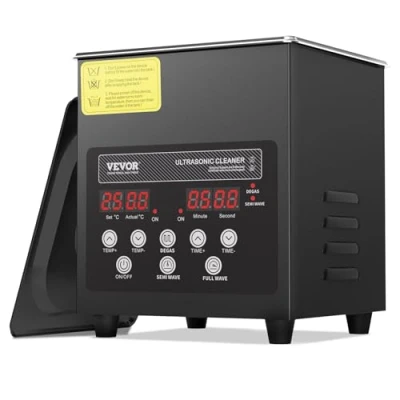 Abbildung von VEVOR 2 L Ultraschallreiniger 60 W digitales Ultraschallreinigungsgerät mit Schonmodus &amp; verbesserter Entgasung, 40 kHz industrieller Schmuckreiniger Heizung Timer, für Brillen Uhren Schwarz