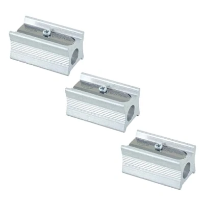 Abbildung von KUM AZ104.06.16 M Langkonusspitzer Magnesium Stenograph 400 5L, Anspitzer für lange Minenspitzen, silber, 3er Multipack