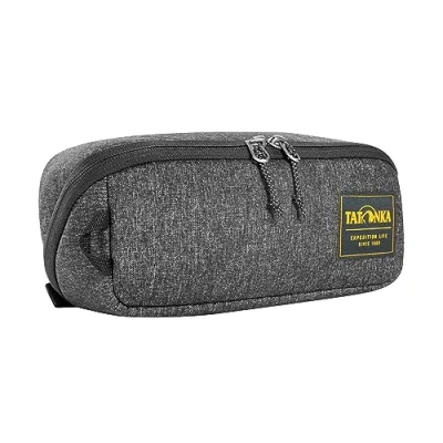 Abbildung von Tatonka Kulturbeutel Square Zip Pouch M (2L) Aufklappbare Waschtasche mit 2 Reißverschluss Netztaschen PFC/PFAS frei 10 x 25 9 cm (Black)