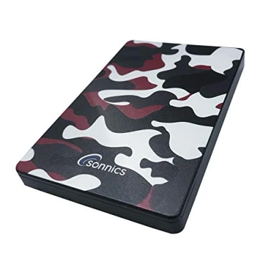 Abbildung von Sonnics 500GB Rot Camo Externe tragbare Festplatte Typ C USB 3.1 kompatibel mit Windows PC, Mac, Smart TV, Xbox One/Series X und PS4/PS5