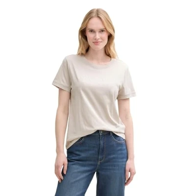 Abbildung von TOM Tailor LOGO Print Tshirt print, Damen, Größe: Medium, Clouds grey
