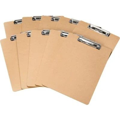 Abbildung von Amazon Basics Hartplatten Klemmbrett 10er Packung, Braun