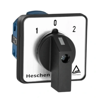 Abbildung von Heschen, Universal Nockenschalter, Drehschalter, Wechselschalter SZW26 20/D202,2, Ui 660V, Ie 20A, 3 Positionen (An Aus An), 2 Phasen, 8 Klemmen, CE