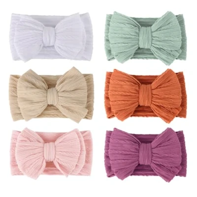 Abbildung von DRESHOW 6 Stück Baby Haarband Stirnbänder Mädchen Nylon Stirnband Neugeborene Kleinkinder Haarbänder und Bögen Kinder Haarschmuck