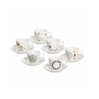 Abbildung von Tognana IR685345563 Espressotasse mit Untertasse, Porzellan, 6 Stück, 80 cubic centimeters