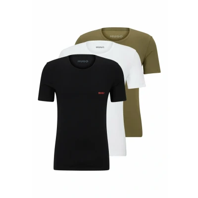 Abbildung von HUGO 3 PACK RN Triplet P Unterhemd/shirt, Herren, Größe: Small, Open green five