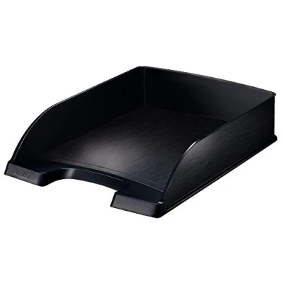 Abbildung von Leitz Briefkorb Standard A4, Briefablage in Premium Qualität, Stapelbares Ablagefach als Schreibtisch Organizer, Satin Schwarz, Style Serie, 52540094
