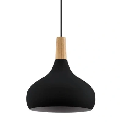 Abbildung von Eglo 900162 Hängeleuchte SABINAR E27 1X40W schwarz, braun H:110cm Ø28cm dimmbar