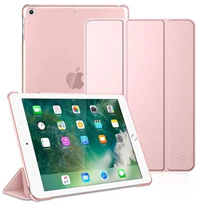 Abbildung von Fintie Hülle für iPad 9.7 Zoll 2018/2017 Ultradünn Schutzhülle mit transparenter Rückseite Abdeckung Cover Auto Schlaf/Wach 9.7&quot; 6. Generation / 5. Generation, Roségold