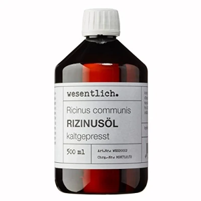 Abbildung von wesentlich. Rizinusöl kaltgepresst 500ml 100% reines für Haut und Haare, Wimpern Augenbrauen