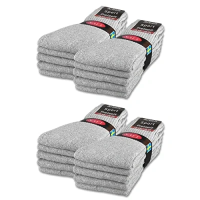 Abbildung von sockenkauf24 10 20 30 Paar Sportsocken Tennissocken Arbeitssocken Herren &amp; Damen Socken Baumwolle (35 38, Hellgrau)