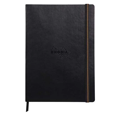 Abbildung von Rhodia 116115C Skizzenbuch Bristol Book, 32 Blatt blanko, weißes Bristolpapier, 205g, DIN A4, 21 x 29,7 cm, Hochformat, Softcover mit Kunstleder, Schwarz, 1 Stück