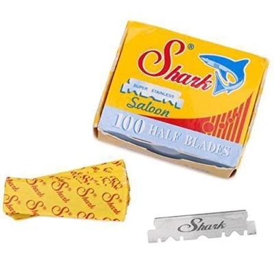 Abbildung von shark 100 super stainless Straight Edge Barber Razor Blades for Professional Razors, 1er Pack (1 x 1 Stück)
