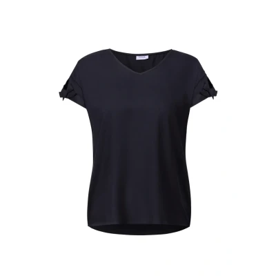 Abbildung von CECIL Damen 3412064 Blusenshirt in Unifarbe, urban Dark Blue, XX Large