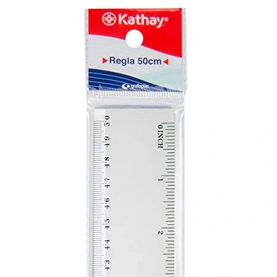Abbildung von Kathay 86420400 Lineal aus Kunststoff, 50 cm, transparent, perfekt für den Schulgebrauch