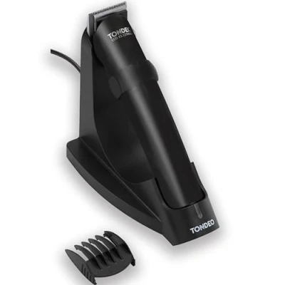 Abbildung von TONDEO Haarschneidemaschine ECO XS LITHIUM BLACK Barttrimmer Herren inklusive Ladestation und Aufsteckkamm für 5 verschiedene Schnittlängen Haarschneider Bart Konturen