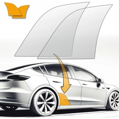 Abbildung von LACKSCHUTZSHOP Radlauf Lackschutzfolie Transparent passend für Tesla Model Y Radkasten, Lackschutzfolie, Steinschlagschutz glänzende Selbstklebende Folie inkl. Montage Zubehör