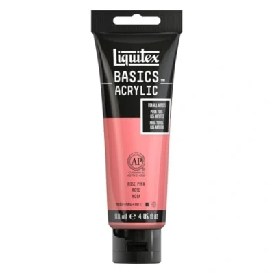 Abbildung von Liquitex 8870078 Basics Acrylfarbe, monopigmentierte Künstlerpigmente, lichtecht, mittlere Viskosität, Archivqualität, seidenglänzender Finish, 118ml Tube Pink