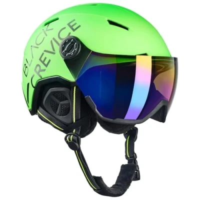 Abbildung von Black Crevice Skihelm Vail mit Visier, neon grün, L (58 61 cm)…