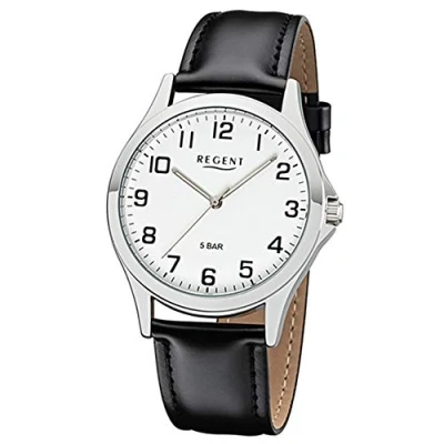 Abbildung von Regent Herren Analog Quarz Uhr mit Leder Armband 11110754