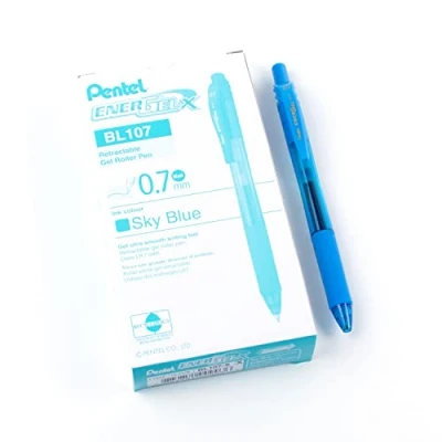 Abbildung von Pentel BL107 S Gel Tintenroller EnerGel mit Druckmechanik 0,7 mm, 12 Stück