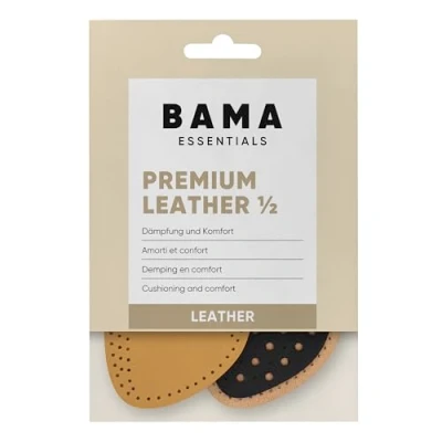 Abbildung von Bama Premium Leather ½ Halb Sohlen, Schuheinlagen aus Leder, stoßdämpfende Einlegesohlen mit Aktivkohle für Erwachsene, 1 Paar 40/41 EUR
