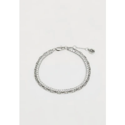 Abbildung von Fossil Heritage Damen Edelstahlarmband mit Karabiner oder Knebelverschluss, Metallgrau