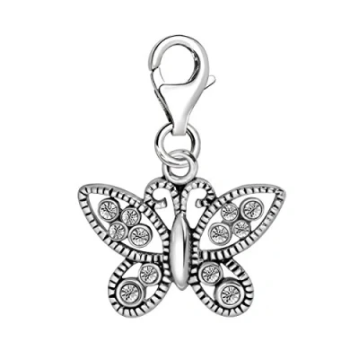 Abbildung von Quiges Charms Anhänger Schmetterling Versilbert Damen Schmuck für Bettelarmband