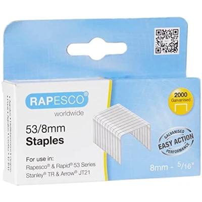 Abbildung von Rapesco 0752 53/8mm verzinkte Heftklammern, 2000 Stück