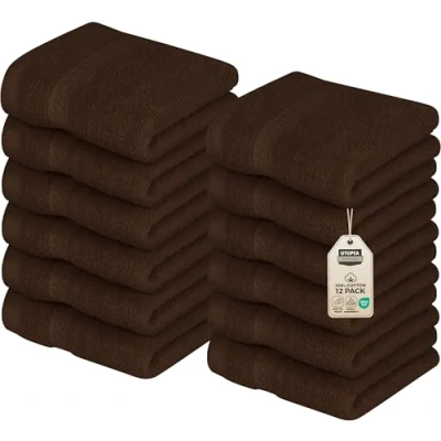 Abbildung von Utopia Towels, Luxus Waschlappen 33 x cm, 12er Pack Dunkelbraun