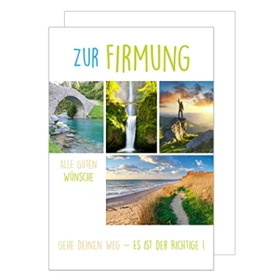 Abbildung von Edition Seidel Premium Glückwunschkarte zur Firmung mit Umschlag. Firmungskarte Grusskarte Strand Wasser Meer Junge Mädchen Karte (FI115 SW022)