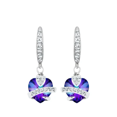 Abbildung von Elli Classic Heart Ohrringe, Damen, Größe: One Size, Violett