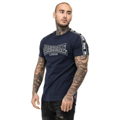 Abbildung von Lonsdale Normale Passform Vementry Tshirt print, Herren, Größe: Small, Navy black white