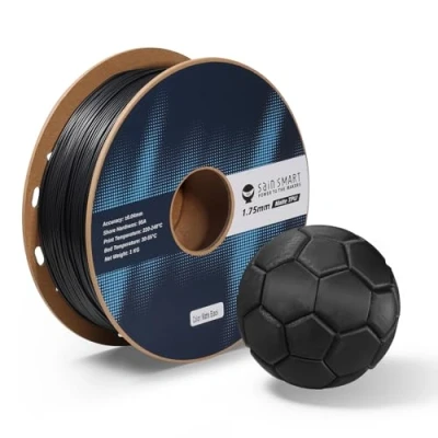 Abbildung von SainSmart Mattes TPU Filament, schwarzes flexibles 3D Druckfilament, 1,75 mm, 1 kg, Maßgenauigkeit +/ 0,05 95A weiches