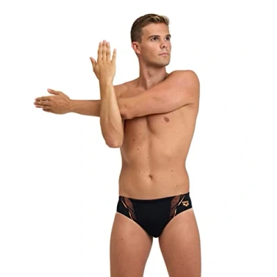 Abbildung von Arena Graphic Badehose Slip, Herren, Größe: 7, Black nespola