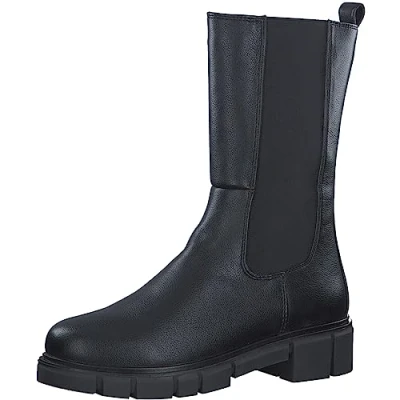 Abbildung von MARCO TOZZI Damen Chelsea Boots aus Kunstleder Blockabsatz, Schwarz (Black), 39