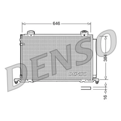 Abbildung von DENSO DCN50026 Klimakondensator mit Trockner 646x384x16 R 134a 646 TOYOTA: Avensis II Station Wagon