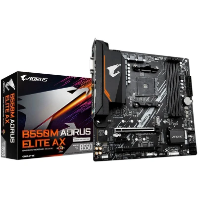 Abbildung von Gigabyte B550M AORUS Elite AX (AM4/AMD/B550/Micro ATX/Single M.2/SATA 6Gb/s/USB 3.2 Gen 1/Realtek GbE LAN/PCIe 4.0/Motherboard)