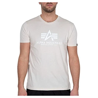 Abbildung von Alpha Industries Herren Basic T Shirt, Jet Stream White/White, M