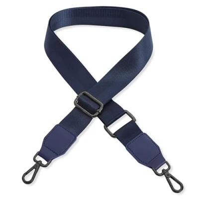 Abbildung von Schultergurt für Handtasche Laptoptasche Dunkelblau [Metallfarbe: Schwarz] Länge verstellbar 89 142 cm Breite 3,8 Ersatz Gurt Band Schulterriemen Strap Umhängegurt