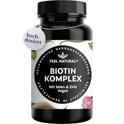 Abbildung von Biotin Komplex mit Selen &amp; Zink 365 vegane Tabletten für Haut*, Haare* Nägel* hochdosiert, ohne unnötige Zusätze in Deutschland entwickelt laborgeprüft
