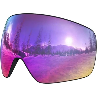 Abbildung von Dizokizo Ersatz Skibrille Linse Magnetische Sphärische Schneebrille für Snowboarding Skifahren