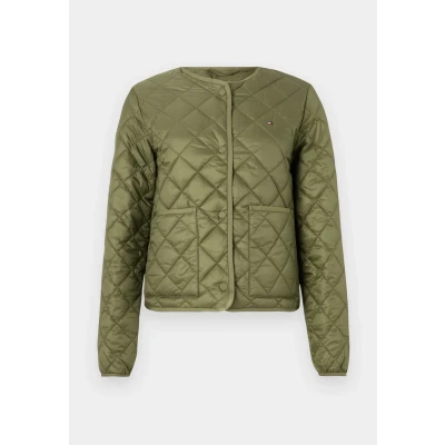 Abbildung von Tommy Hilfiger Padded Quilted Jacket Übergangsjacke, Damen, Größe: XS, Utility olive