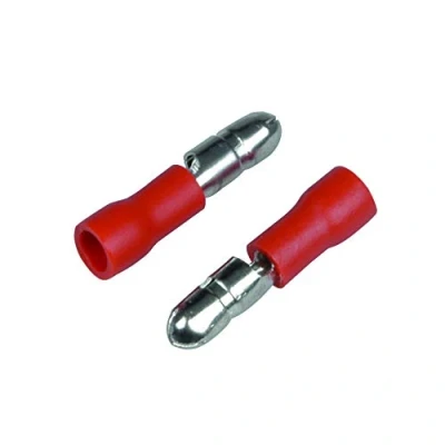 Abbildung von Cartrend 10496 Rundstecker Rundsteckhülsen rot Kabelschuhe Quetschverbinder isoliert für 0,5 1,0mm², 20 Stück