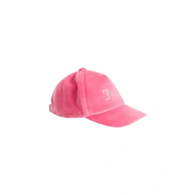 Abbildung von Juicy Couture Damen Veronica Baseball Cap verstellbare Kappe aus Velour mit Glamour Applikationen Baseballkappe, HOT PINK, One Size