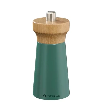 Abbildung von Zassenhaus Pfeffermühle WESTERLAND deep forest lackiertes Buchenholz Mühlenkopf aus mit stufenlos verstellbarem Hochleistungs Keramikmahlwerk Gewürzmühle 12 cm, Ø 5,4 cm